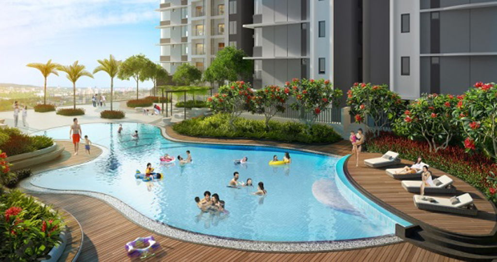 The ZEN Residence là tòa căn hộ duy nhất trong KĐT Gamuda Gardens có 2 bể bơi rộng thoáng