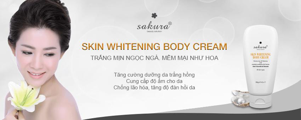 Kem dưỡng sáng da Sakura Skin Whitening Body Cream L-Glutathione