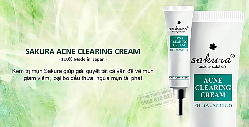 Kem Sakura Acne Clearing Cream Nhật Bản