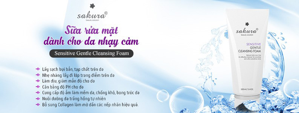 Sữa rửa mặt cho da nhạy cảm Sakura Sensitive Gentle Cleansing Foam