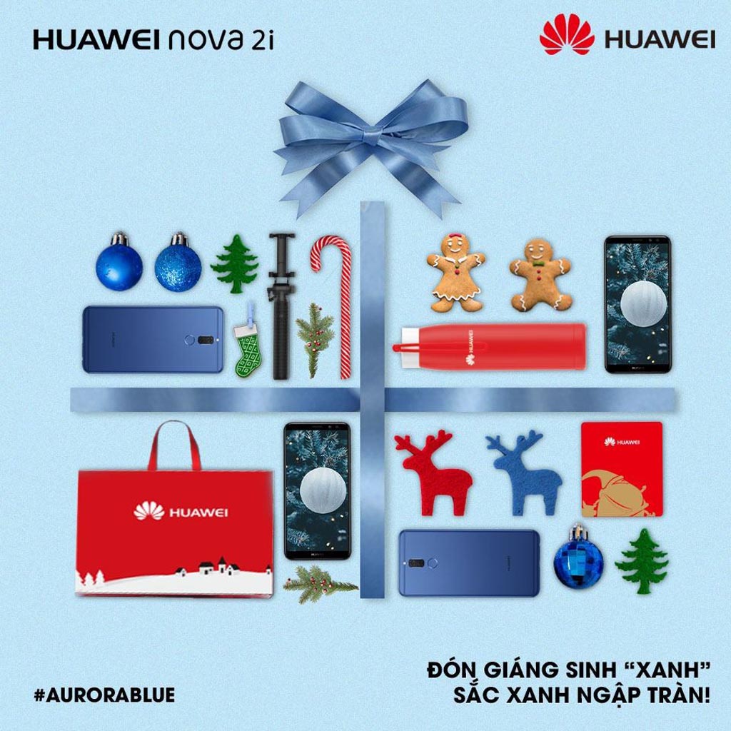 Huawei Nova 2i khiến Giáng sinh khác biệt với sắc xanh ngập tràn