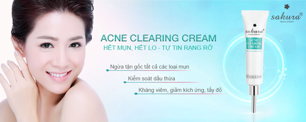 Kem hỗ trợ làm giảm mụn Sakura Acne Clearing Cream 