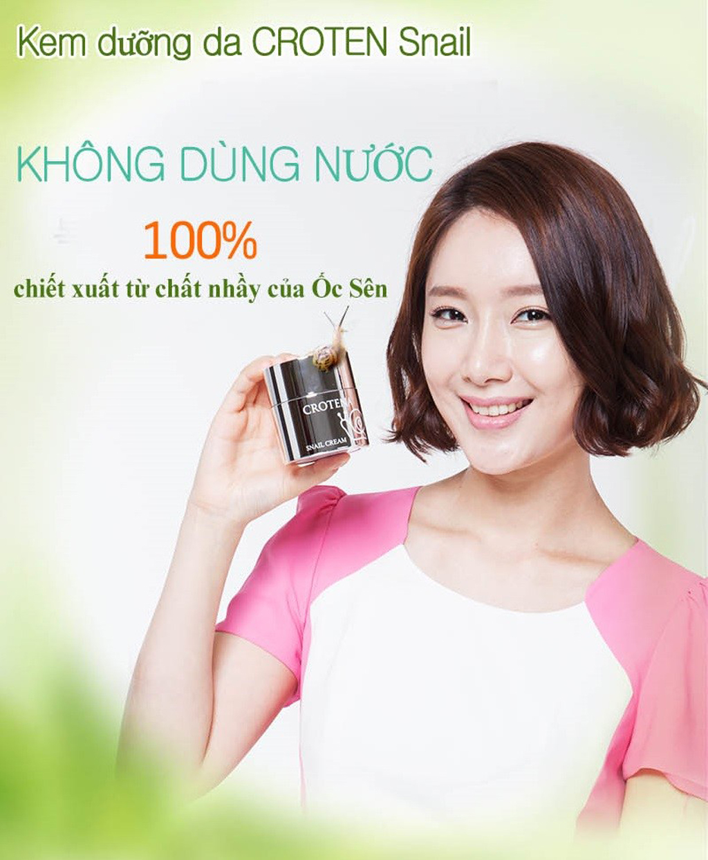 Crotena Snail Cream là dòng kem dưỡng thích hợp cho làn da hỗn hợp thiên dầu