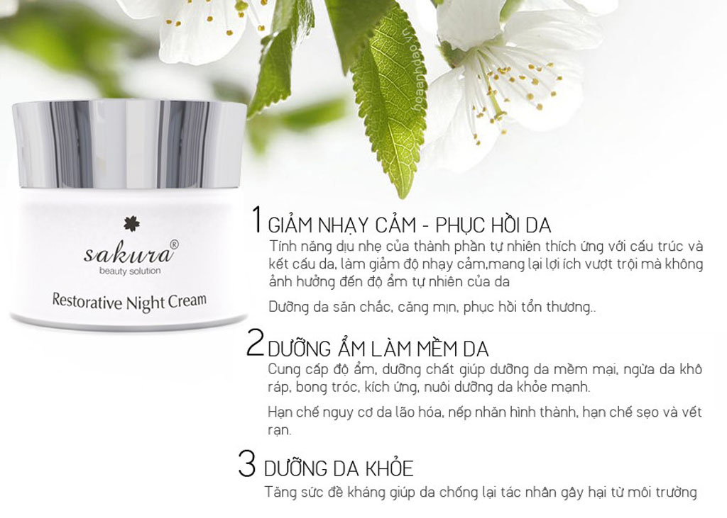 Kem dưỡng phục hồi da ban đêm Sakura Restorative Night Cream