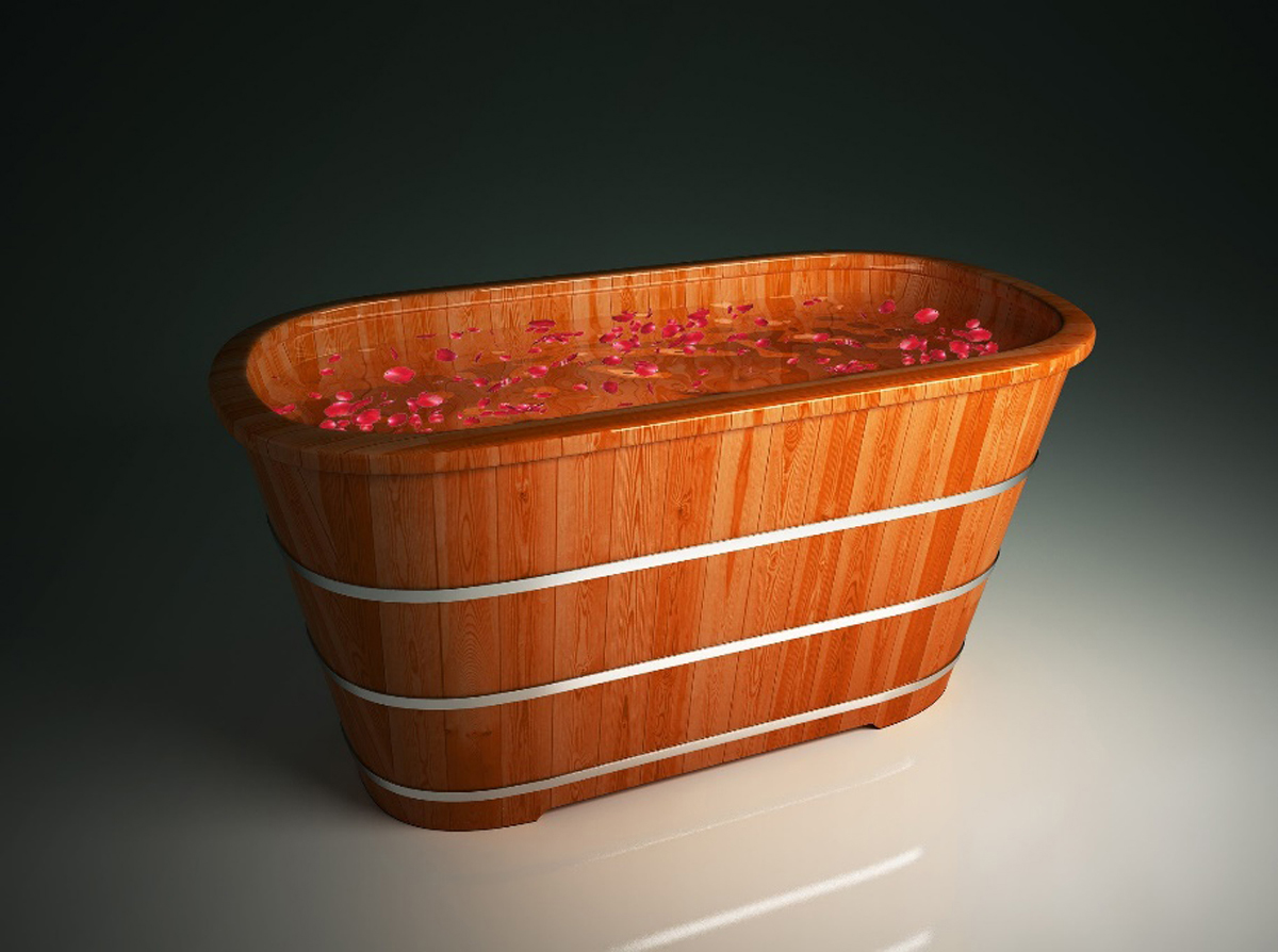 Bồn tắm gỗ - một thiết kế của Mai Hân trên thị trường