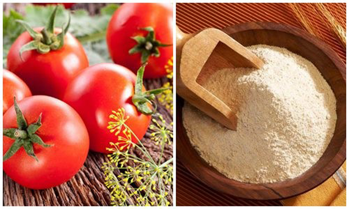 Công thức trị mụn hiệu quả từ cà chua và bột cám gạo