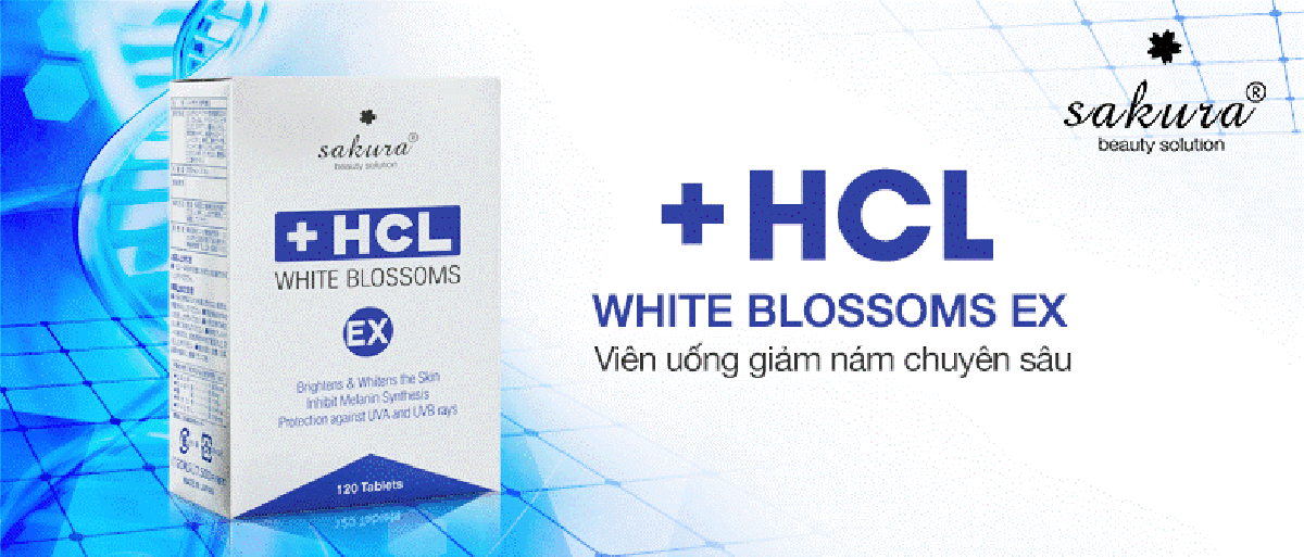 Viên uống giảm nám chuyên sâu Sakura White Blossoms HCL Ex
