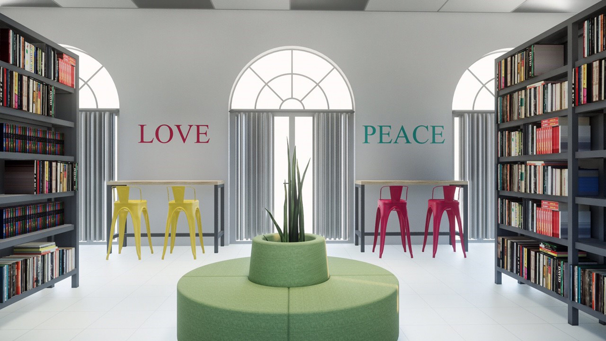 Thư viện mới được thiết kế tông màu trung tính chủ đạo tạo sự thoáng đãng cho không gian
