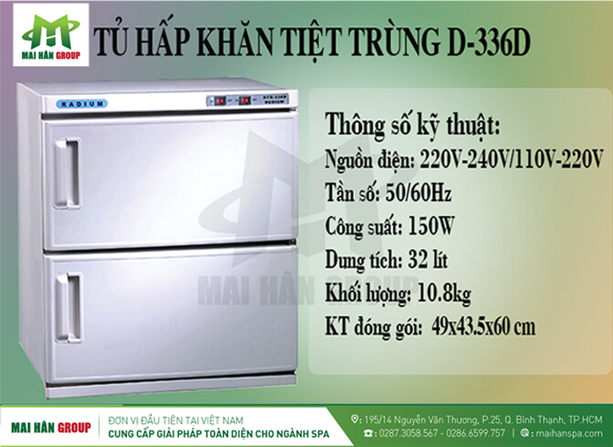 	Tủ hấp khăn tiệt trùng D-336D 