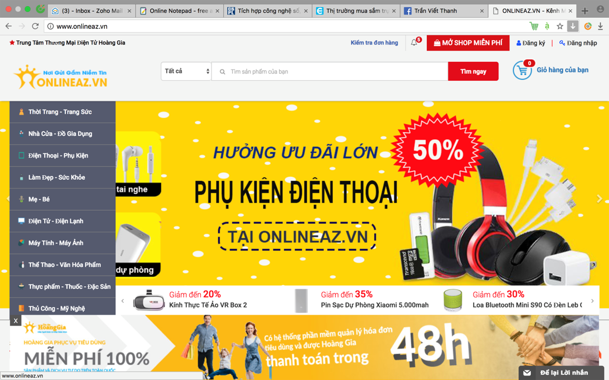 Sàn thương mại điện tử Onlineaz.vn 