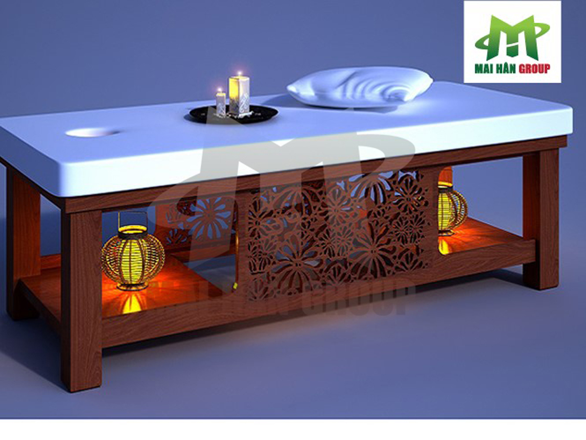Giường massage đa năng kết hợp đèn đá muối