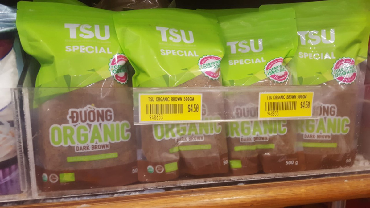 Sản phẩm đường Organic của TTC Sugar trưng bày tại Mustafa Center - Singapore