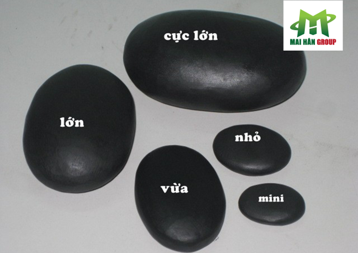 Các kích thước khác nhau của viên đá massage