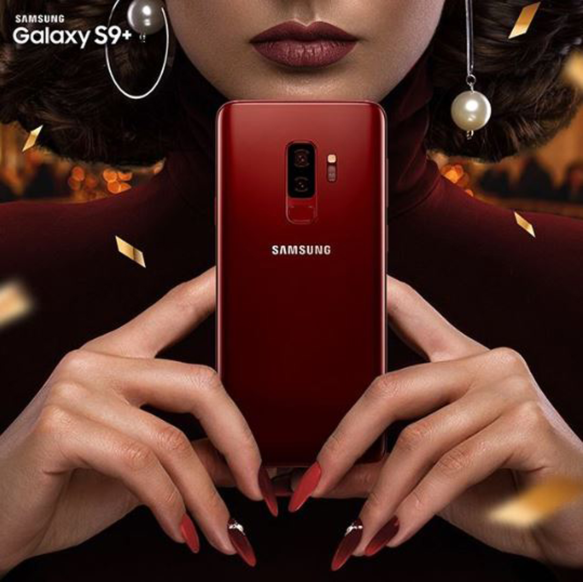 Diện mạo bóng bẩy, quyến rũ của sắc Vang Đỏ cùng thiết kế tinh xảo của Galaxy S9+ sẽ làm hoàn chỉnh phong cách thời trang của người dùng