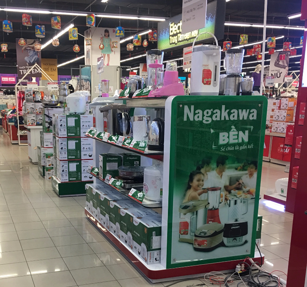 Hàng của Nagakawa có mặt tại các hệ thống siêu thị lớn trên toàn quốc