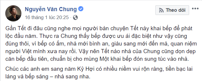 Đấy đấy, anh Chung cũng bảo bí quyết “khai bếp để phát lộc đầu năm” là từ quan niệm người Việt xưa nha!