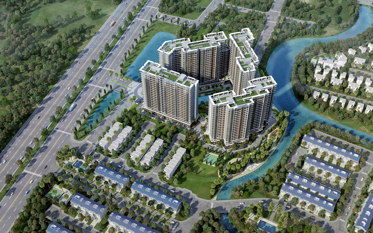 Safira có tổng diện tích 2,7 ha, gồm 4 block, 22 tầng, 1.570 căn hộ: 1+1PN, 2PN, 3PN, Duplex và 23 căn TMDV