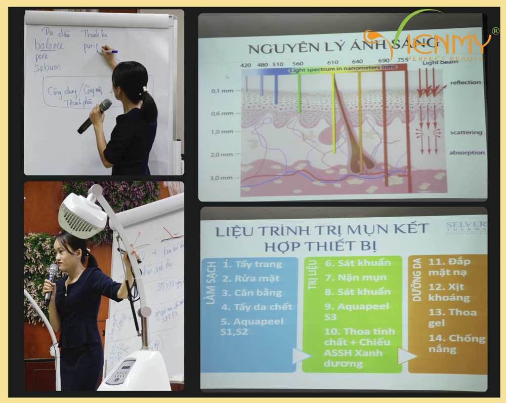 Chuyên viên đào tạo Selvert Thermal Việt Nam giới thiệu liệu trình và cách kết hợp mỹ phẩm với thiết bị