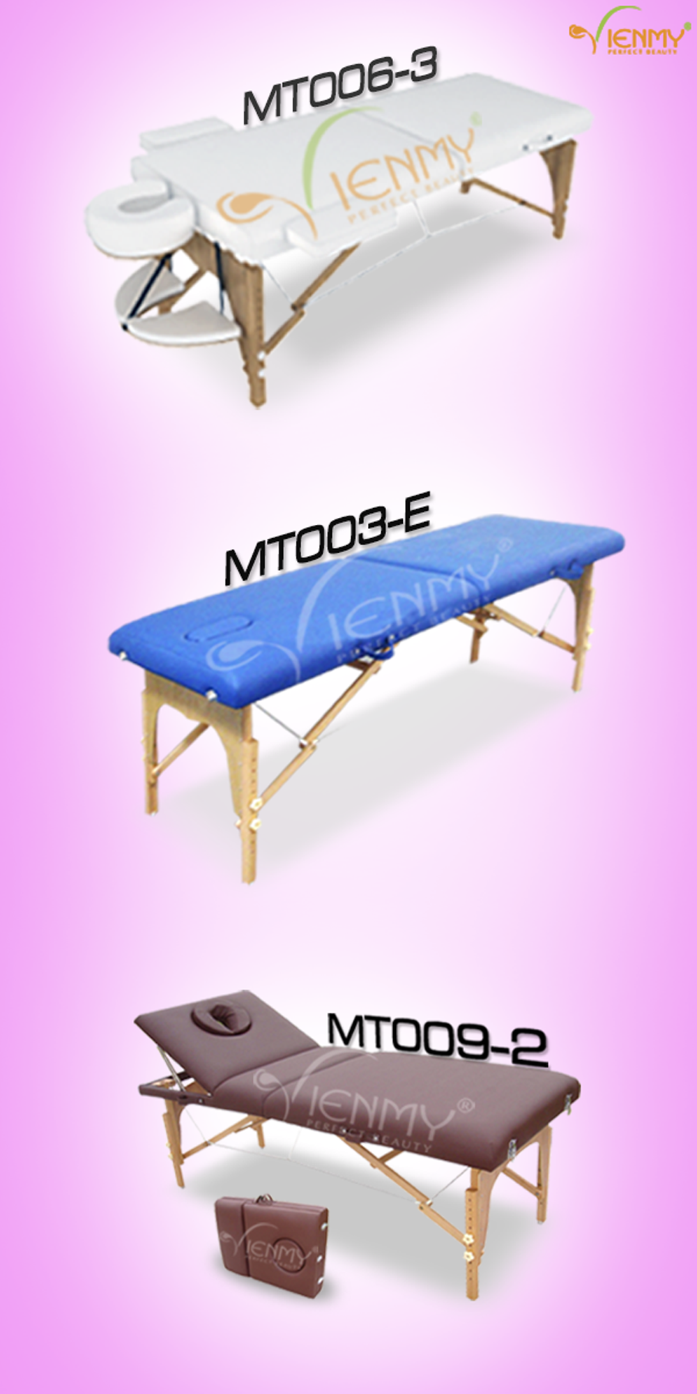 Giường massage di động có nhiều mẫu mã, giúp bạn dễ dàng lựa chọn sao cho phù hợp với không gian nội thất hiện có