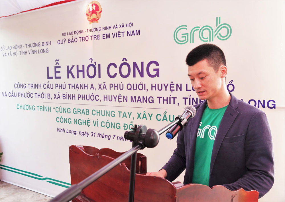 Ông Nguyễn Quốc Huy, Giám đốc Phát triển kinh doanh và Quan hệ đối tác, Công ty TNHH Grab Việt Nam tại buổi lễ