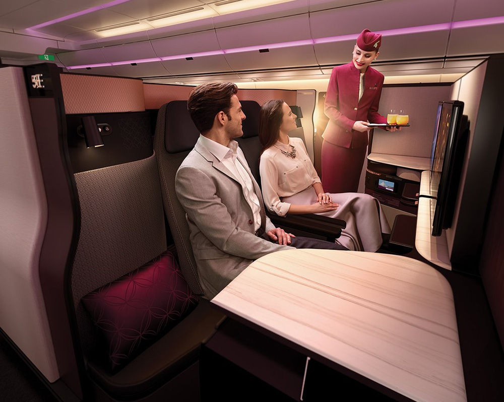 Mọi yêu cầu của hành khách đều được phục vụ chu đáo. Ảnh:Qatar Airways