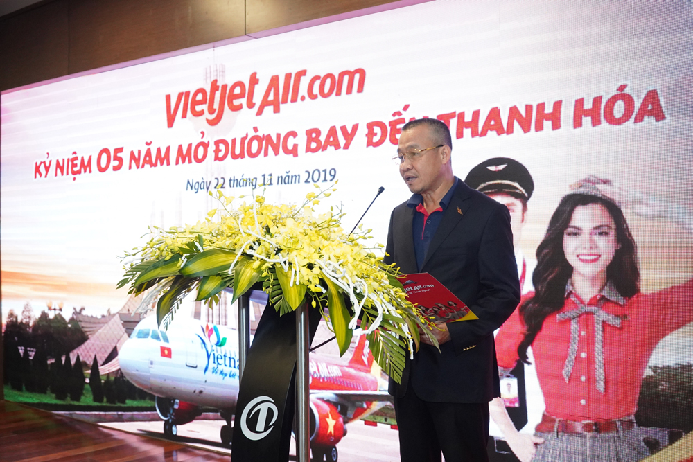 Giám đốc điều hành Vietjet Lưu Đức Khánh chia sẻ về sự đồng hành phát triển của Vietjet và du lịch tỉnh Thanh Hóa