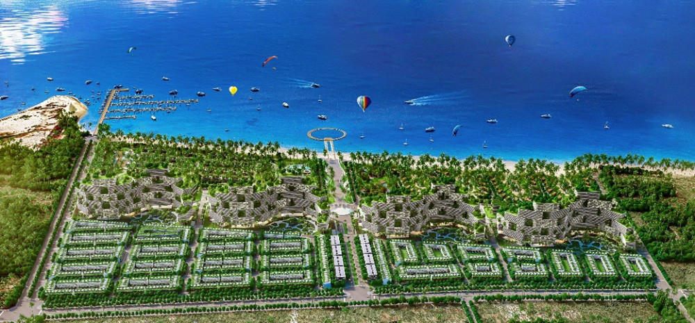 Tổ hợp Integrated Resort (IR) Thanh Long Bay có quy mô lên đến 90ha, ôm trọn 1,7 km bờ biển riêng biệt trong vịnh Hòn Lan