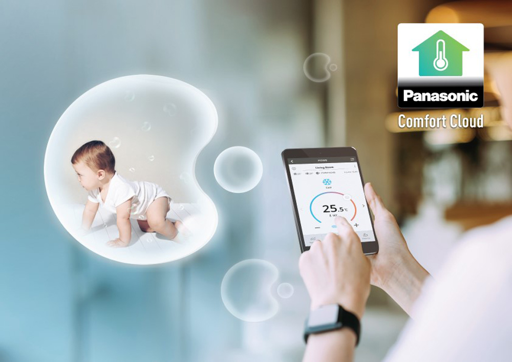 Panasonic Comfort Cloud kết nối điều hòa với điện thoại thông minh qua wifi giúp bạn dễ dàng chuẩn bị bầu không khí sạch cho cả gia đình