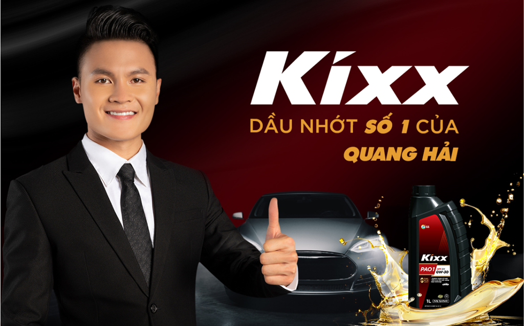 Quang Hải xuất hiện trên các sản phẩm quảng bá của Kixx