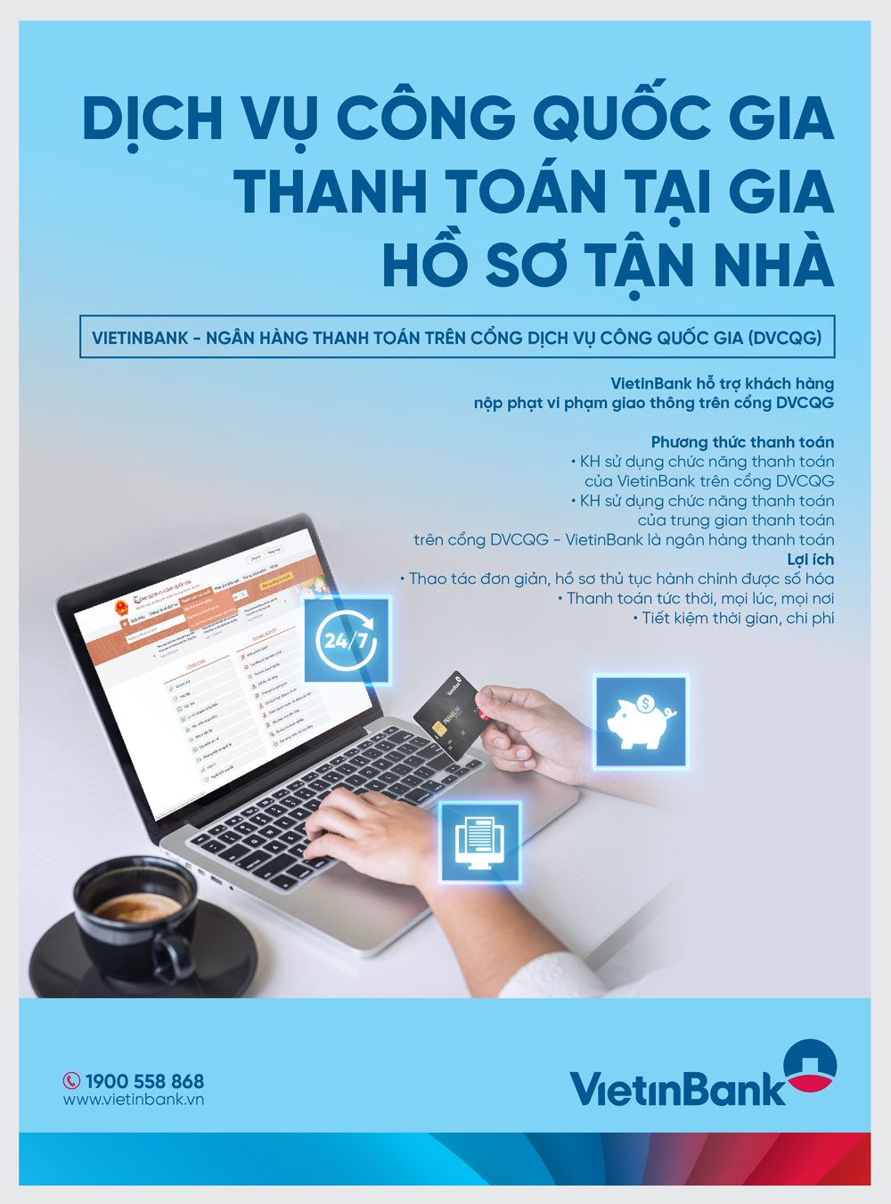 VietinBank - Ngân hàng thanh toán trên cổng DVCQG