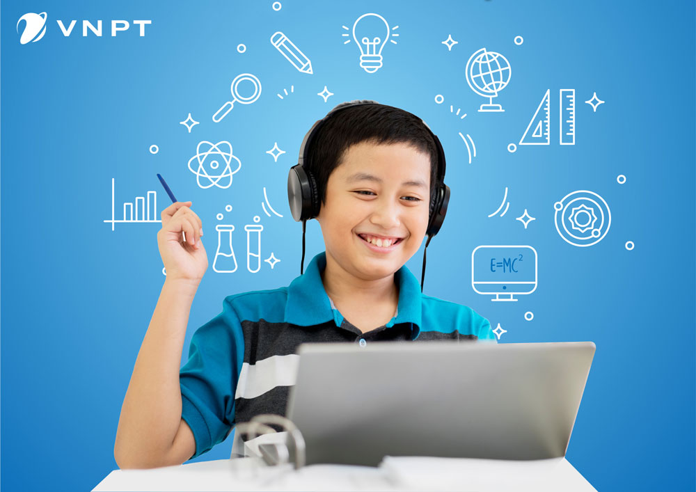 Học sinh học trực tuyến bằng giải pháp VNPT E-Learning
