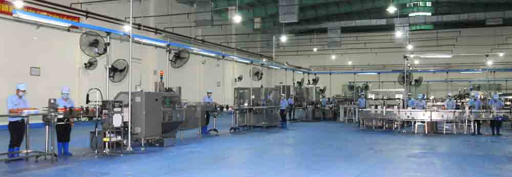 Dây chuyền sản xuất nước yến sào cao cấp Sanest công nghệ châu Âu tại nhà máy Sanest Cam Thịnh 