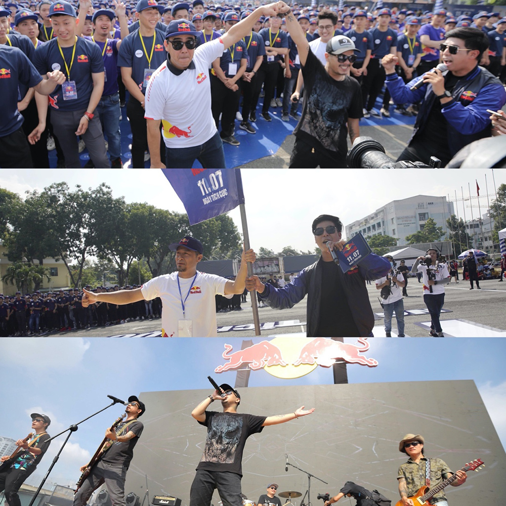 Nghệ sĩ Quyền Linh, Charlie Nguyễn hào hứng hưởng ứng thông điệp tích cực của Red Bull, cùng với màn biểu diễn bùng nổ, đầy máu lửa của Ban nhạc Microwave
