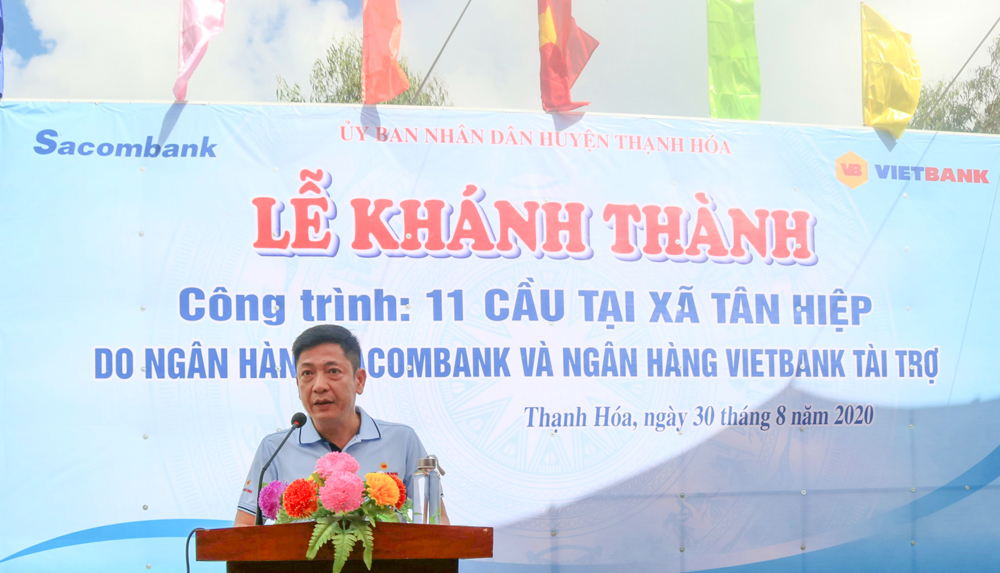 Ông Lê Huy Dũng - quyền Tổng giám đốc Vietbank phát biểu tại buổi lễ