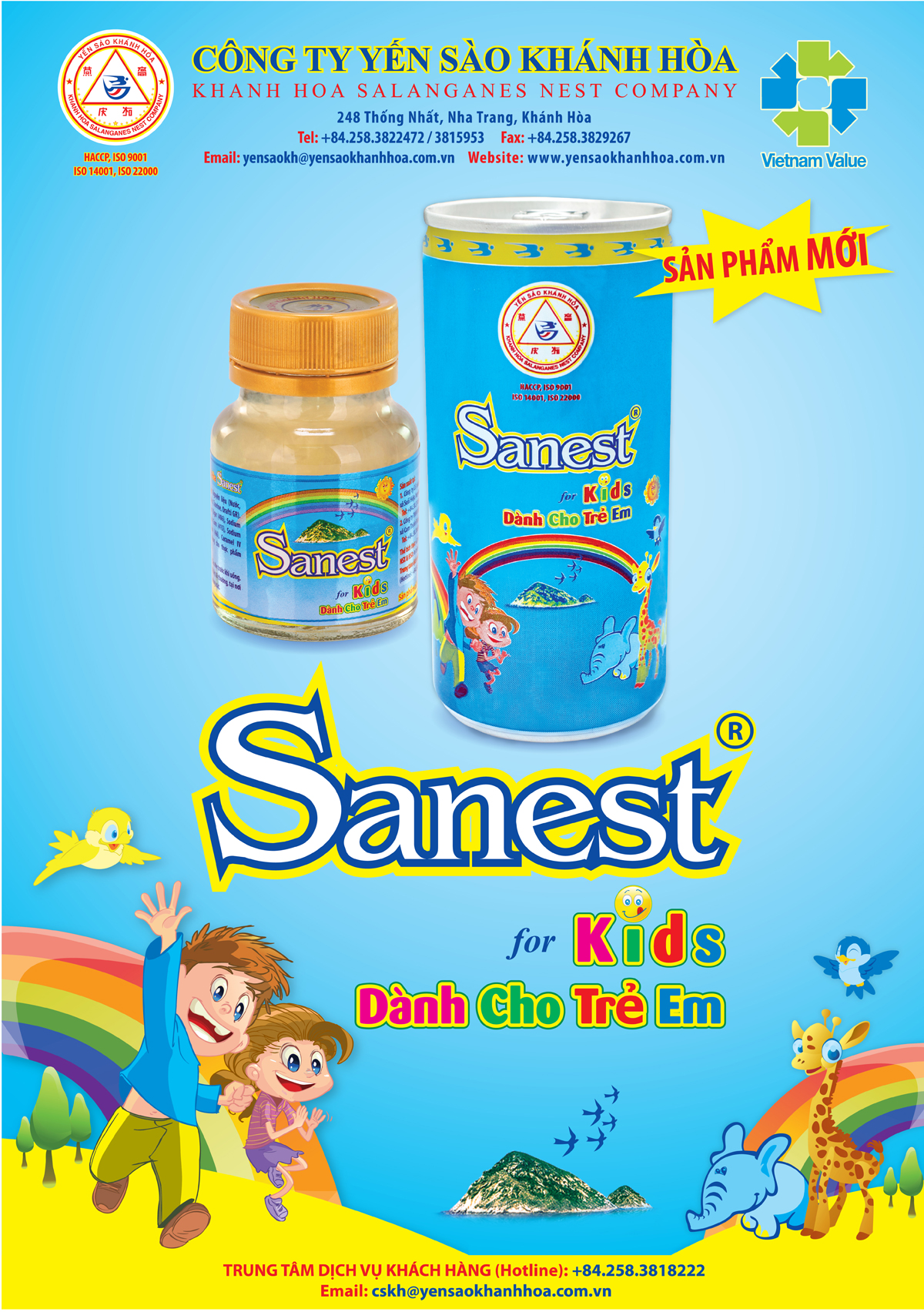 Sản phẩm nước yến sào Sanest đóng lon dành cho trẻ em