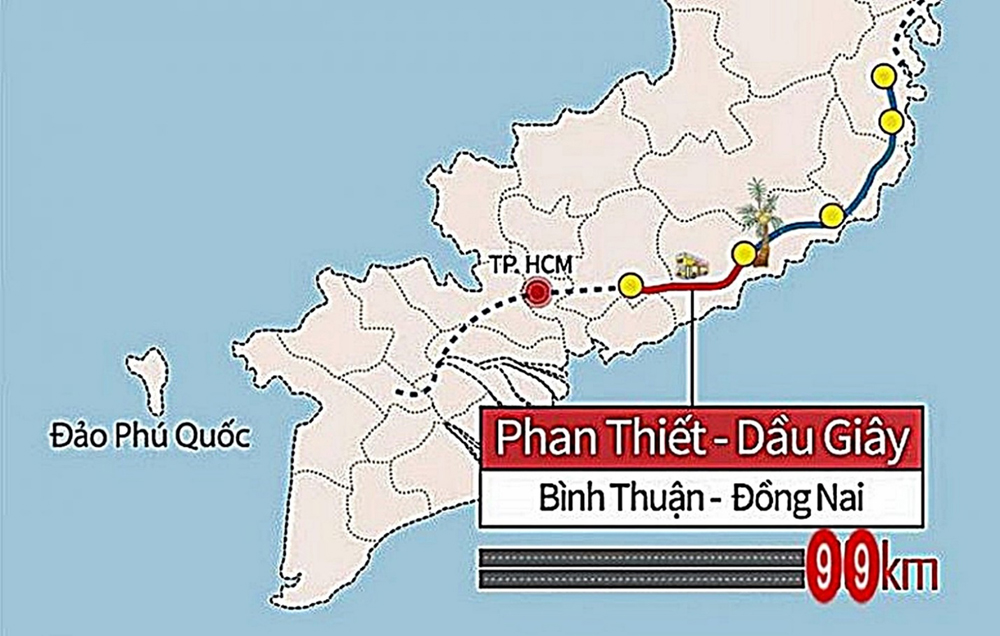 Cao tốc Dầu Giây Phan Thiết rút ngăn thời gian di chuyển từ TP.HCM về Phan Thiết còn 2 tiếng