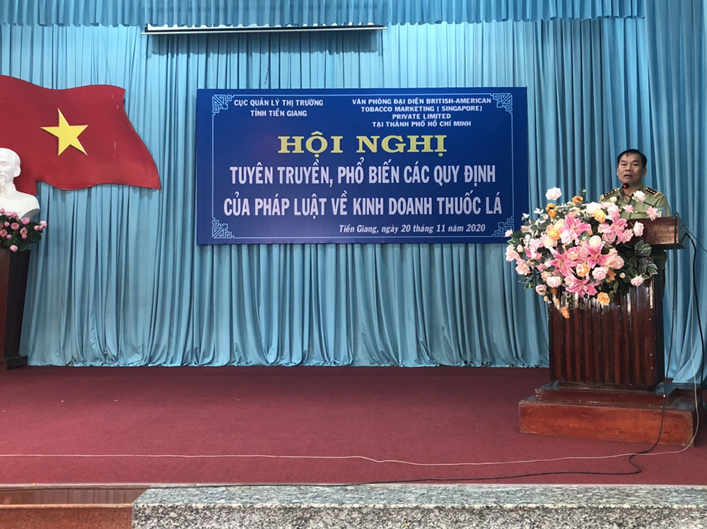 Hội nghị tuyên truyền, phổ biến các quy định của pháp luật  về kinh doanh thuốc lá tỉnh Tiền Giang