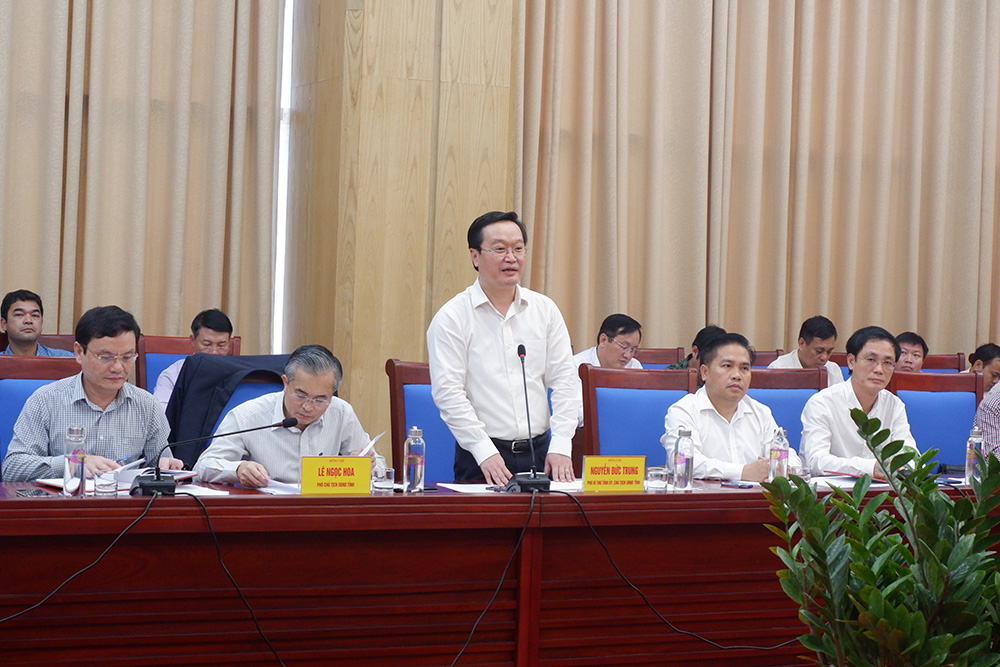 Ông Nguyễn Đức Trung - Chủ tịch UBND tỉnh kết luận tại buổi làm việc