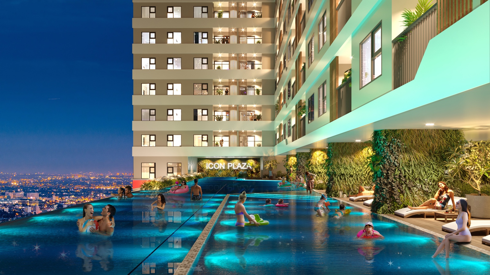 Danh Việt Group dành phần lớn diện tích tầng 3 để xây dựng hồ bơi dài 54m và các khu BBQ, gym, yoga, vườn thư giãn, khu vui chơi trẻ em như một khu nghỉ dưỡng trên cao