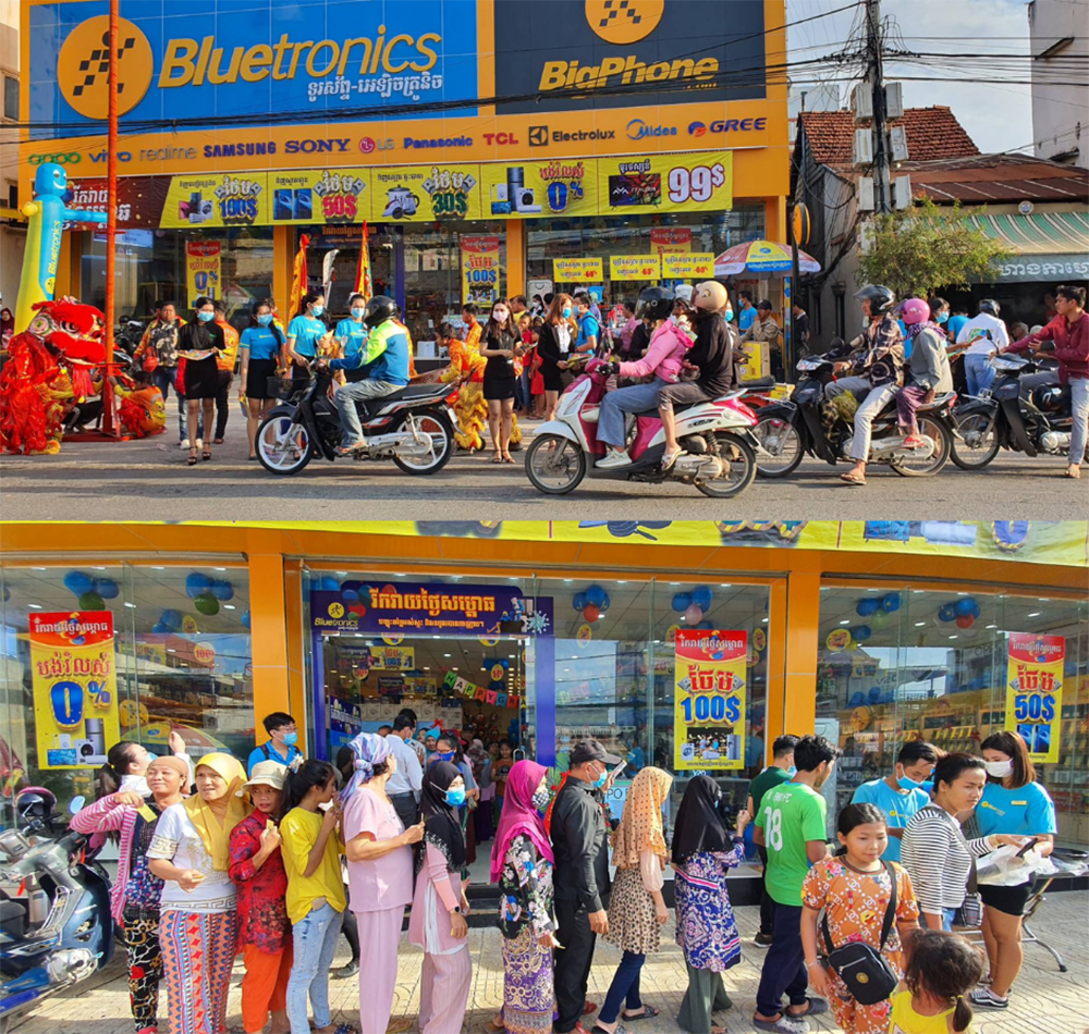 Chuỗi Bluetronics thu hút sự quan tâm rất lớn từ khách hàng Campuchia