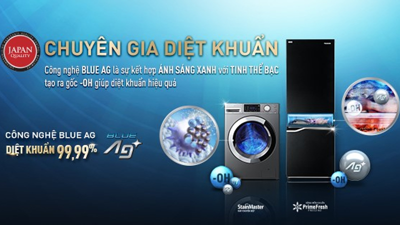 Công nghệ ưu việt BlueAg được tích hợp trên dòng sản phẩm tủ lạnh và máy giặt Panasonic