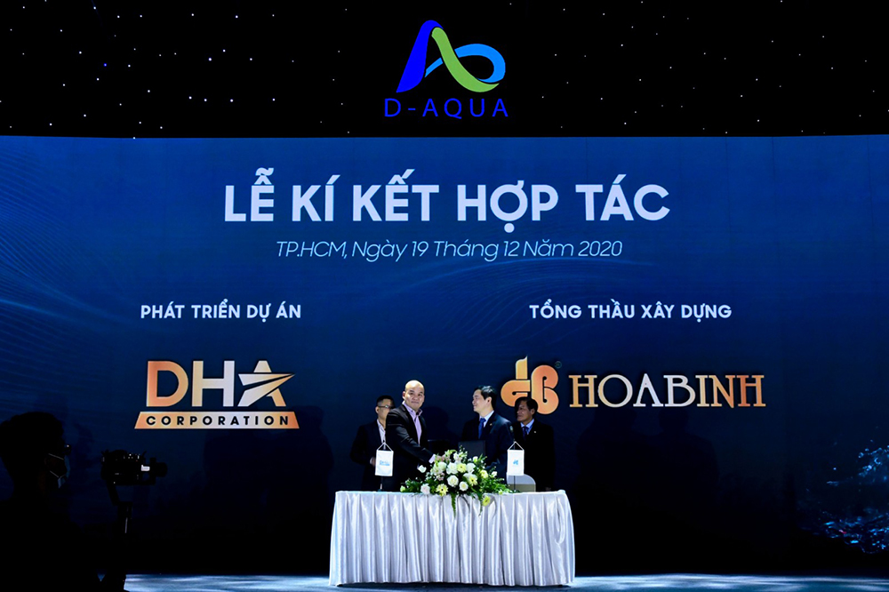 DHA hợp tác cùng Hòa Bình- tổng thầu chính xây dựng dự án D-Aqua