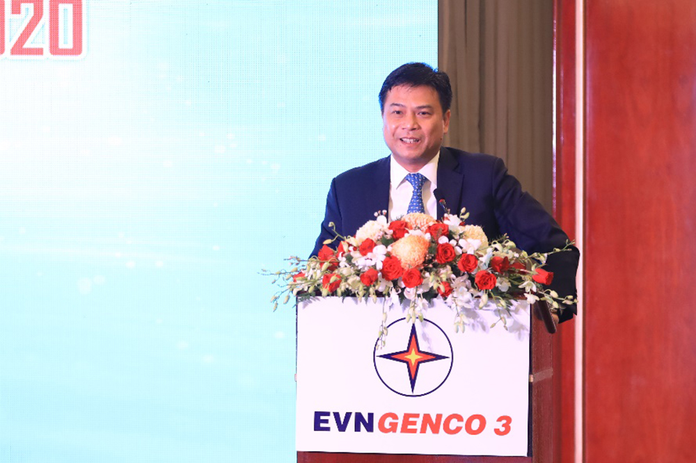 Ông Đinh Quốc Lâm - Chủ tịch HĐQT EVNGENCO 3 phát biểu tại Hội nghị