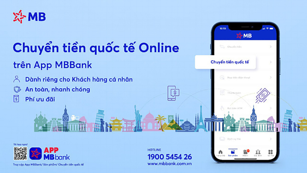 Chuyển tiền quốc tế online đơn giản trên App MBBank