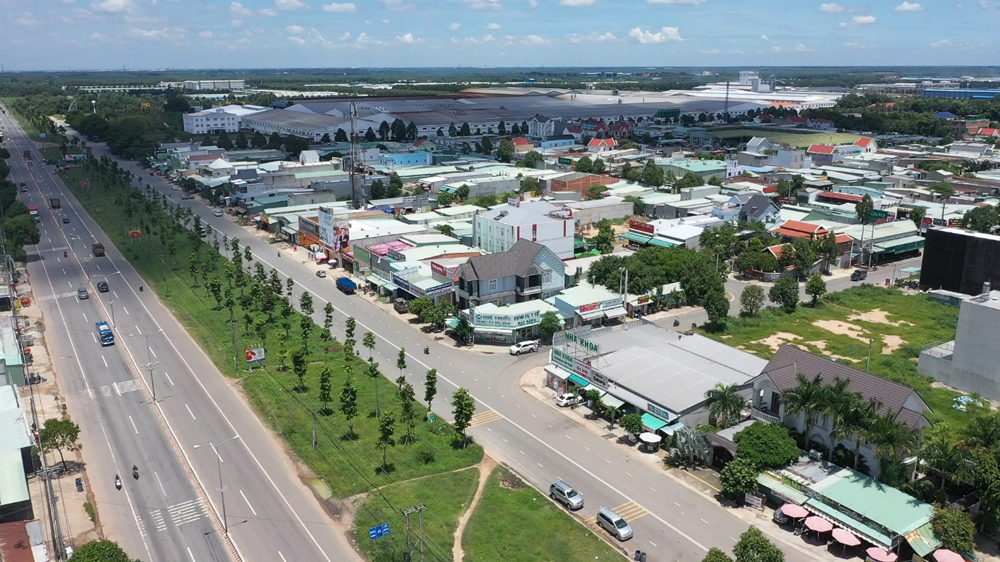 Khu vực trung tâm đô thị Bàu Bàng đang phát triển sầm uất