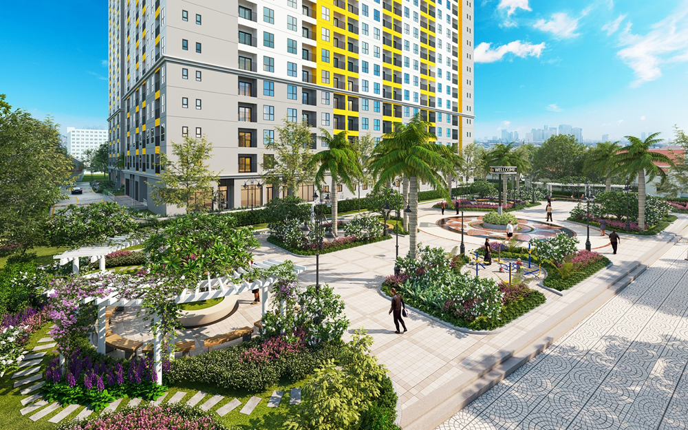 Không gian sống xanh tại dự án Bcons Plaza do Bcons phát triển