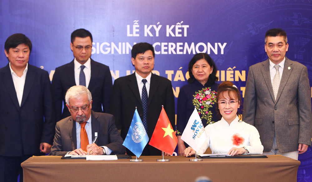 Nữ tỉ phú Nguyễn Thị Phương Thảo, Chủ tịch HĐQT Sovico, ký kết hợp tác với Liên hợp quốc