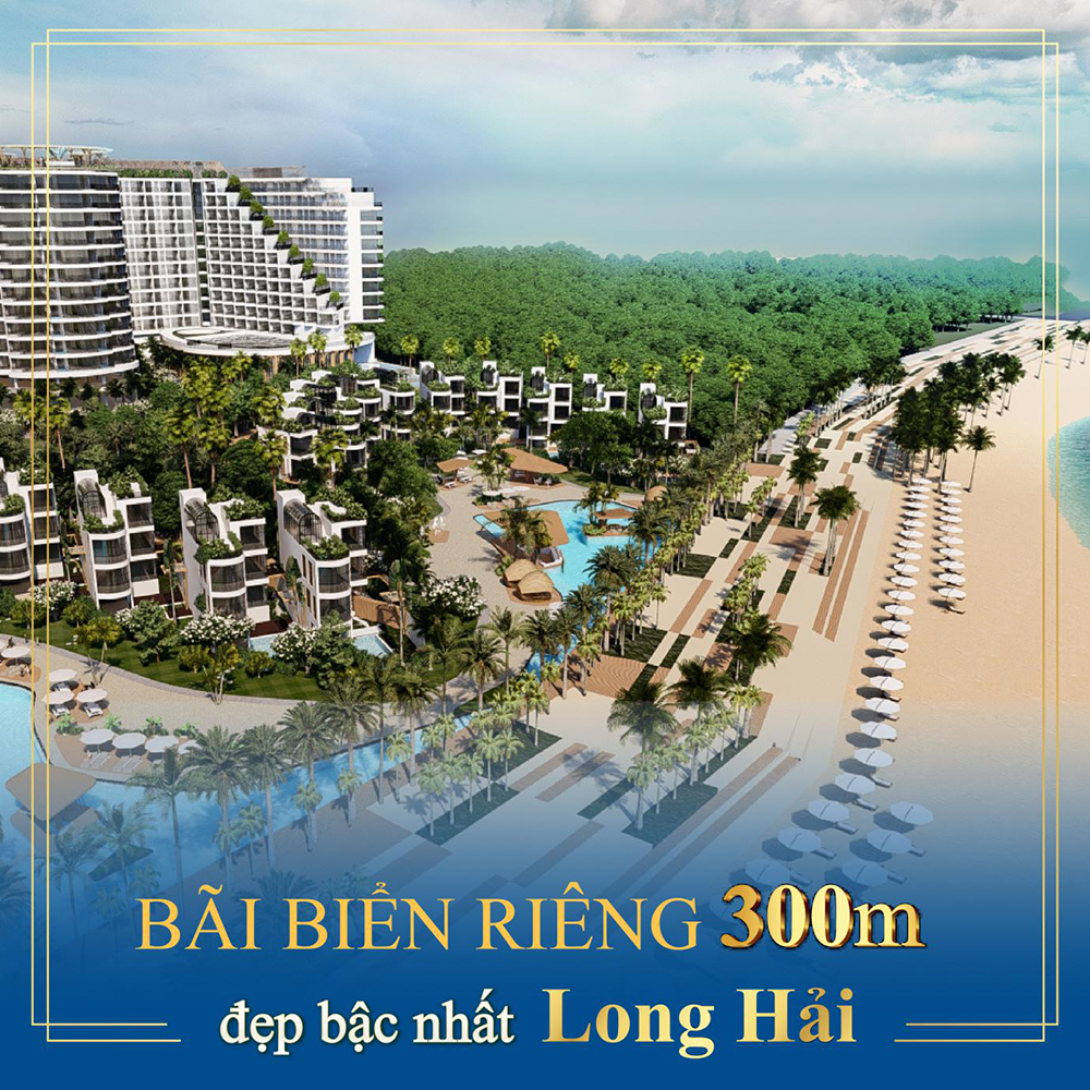 Bãi biển dài 300m tại Charm Resort Long Hải