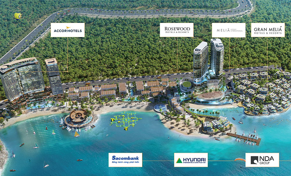 4 tòa khách sạn sát biển đều được quản lý và vận hành bởi những thương hiệu khách sạn danh tiếng thế giới