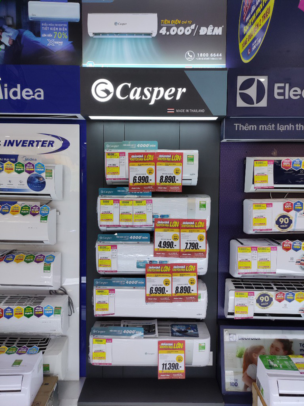 Nhắc đến Casper, người tiêu dùng ấn tượng nhất với điều hòa chính hãng xuất xứ từ Thái Lan với chính sách dịch vụ hẫu mãi ưu việt